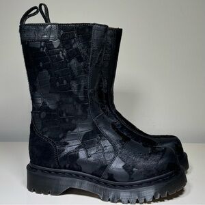 kith women x dr. martens pony hair patch work boots